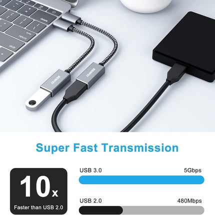 BENFEI 262GY-2P USB 3.0 USB-C to USB-A Adapter (2-pack) 2