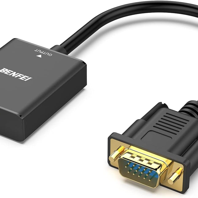 BENFEI HDMI to VGA, Uni-Directional HDMI Computer to VGA Monitor  Adapter (Female to Male) with 3.5mm Audio Jack