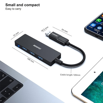 BENFEI 000291BK 4-Port USB 3.0 Ultra Flat Data Hub, USB C Hub with 4 Ports USB 3.0 Adapter 5