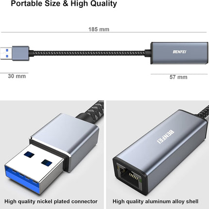BENFEI USB 3.0 to Gigabit Ethernet Adapter 5