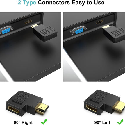 BENFEI HDMI Male to Female Right Angle 90 Degree Adapter 4