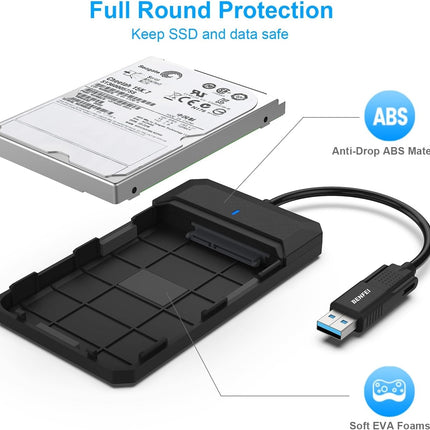 BENFEI 2.5 Inch SATA to USB Tool Free External Hard Drive Enclosure 4