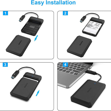BENFEI 2.5 Inch SATA to USB Tool Free External Hard Drive Enclosure 7