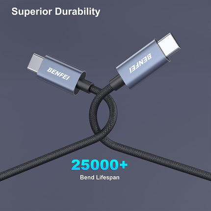 BENFEI 351SL-6F 100W USB-C to USB-C Fast Charging Cable Aluminum Shell Tangle-Free Silicone 2