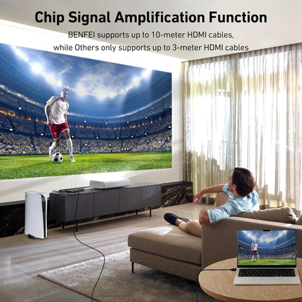 BENFEI 365BK HDMI Switch 4 in 1 Out 4K@60Hz, 2K@144Hz, HDCP 2.3 (with Adaptive Equalization Support 30ft HDMI Transmit) 4