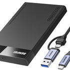 BENFEI 000385BK 2.5 Inch SATA to USB-A + USB-C Tool Free External Hard Drive Enclosure (6Gbps, Optimized for SSD, Support UASP SATA III)