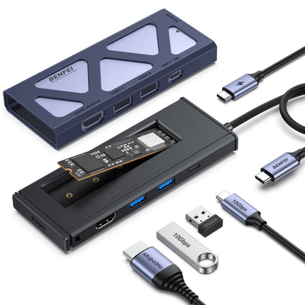 BENFEI 000389GY M.2 NVMe Enclosure with USB-C Hub 3