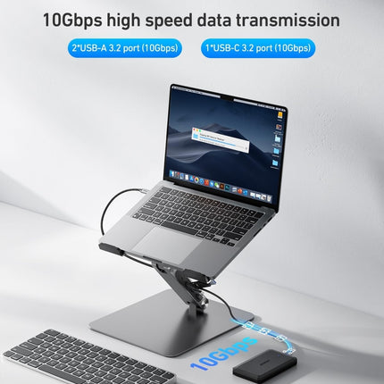 BENFEI 398GY TYPE-C 6-in-1 HDMI+USB-C(10G)+RJ45+2xUSB-A(10G)+PD 5
