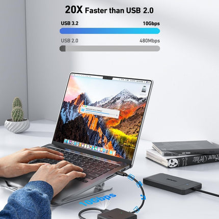 BENFEI 399BK 6-in-1 USB-C HUB to HDMI(8K)+USB3.2(10Gbps)+USB2.0x2+PD100W+RJ45 Black 7