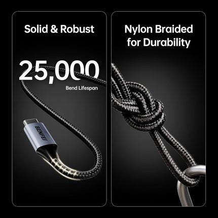 BENFEI 405GY-2M USB B to USB C Printer Cable, Nylon Braided, Premium Aluminium Alloy Case 2M 8