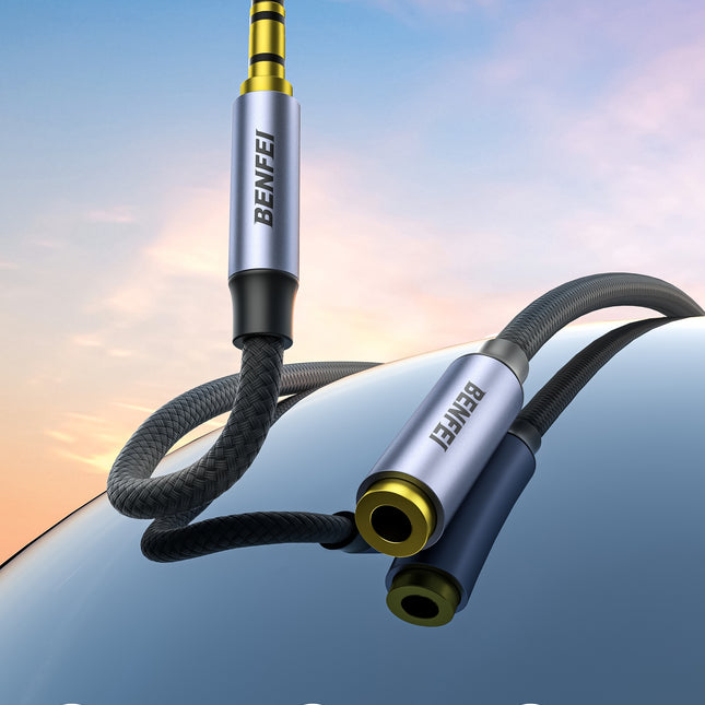 BENFEI 421GY 3M 3.5mm Male to Female AUX Extension Cable, TRRS 4-Pole Stereo Audio Jack Cord for Headphones, Microphone, Smartphones, PC, Laptop, Speakers 2