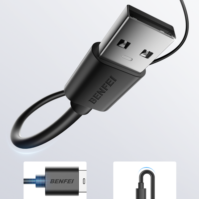 BENFEI 436BK-0.5M USB 2.0 Male to Micro USB Data Cable 0.5M 2