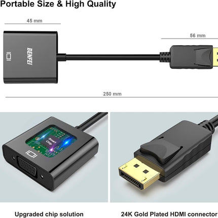 BENFEI DisplayPort to VGA,Gold-Plated Uni-directional Adapter 6