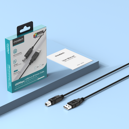 Choetech AB0060-3M USB A to B Printer 3meter Cable Black 7