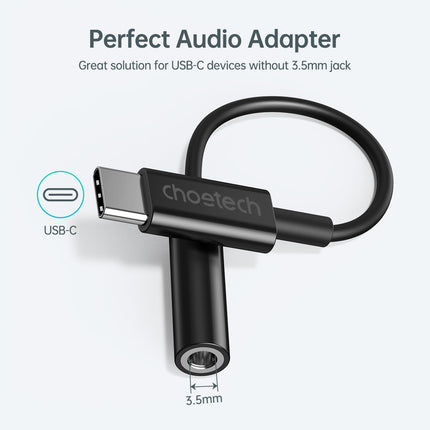 CHOETECH AUX003 USB-C To 3.5mm Headphone Adapter 4