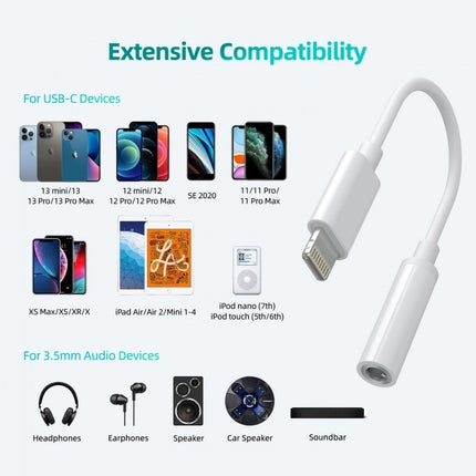 CHOETECH AUX005 iPhone 8-pin to 3.5mm Headphone Adapter 3