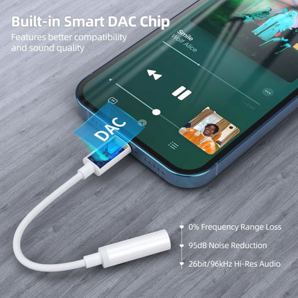 CHOETECH AUX005 iPhone 8-pin to 3.5mm Headphone Adapter 6