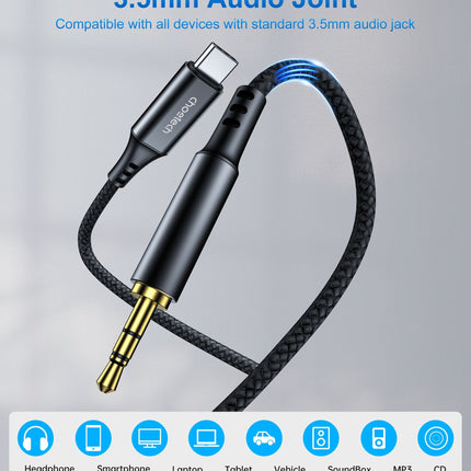 CHOETECH AUX008 Type-C To 3.5mm Audio Cable 2M 4