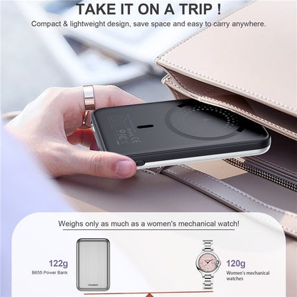 CHOETECH B655-SL 5000mAh Magnetic Wireless Power Bank 10W (Silver) 5