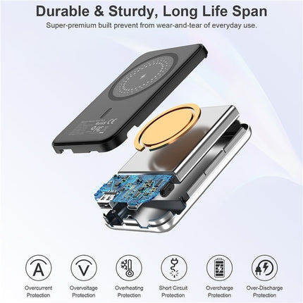 CHOETECH B655-SL 5000mAh Magnetic Wireless Power Bank 10W (Silver) 7