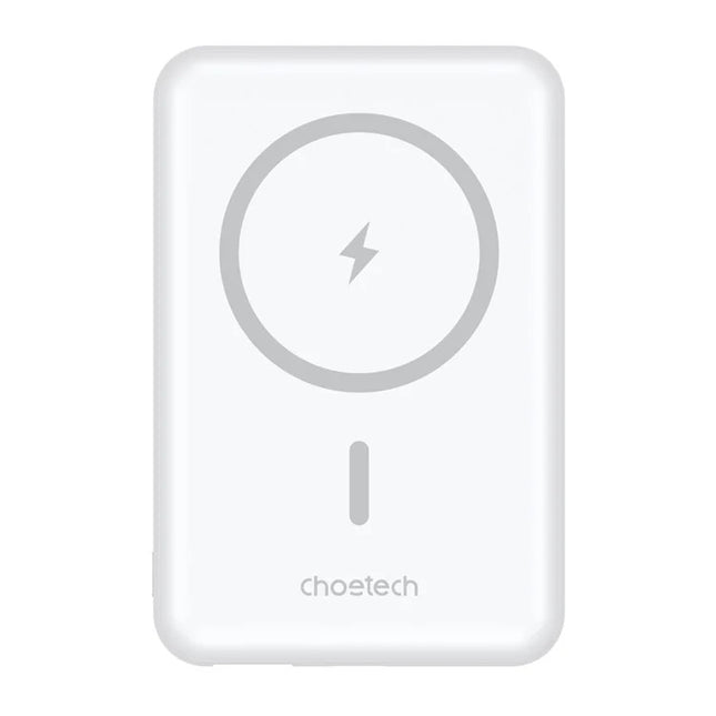CHOETECH B662-WH USB-A + USB-C + Wireless Magnetic Power bank 5000mAh (White)