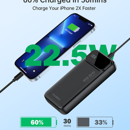 CHOETECH B729 20000mAh Power Bank PD22.5W with Digital Display 7