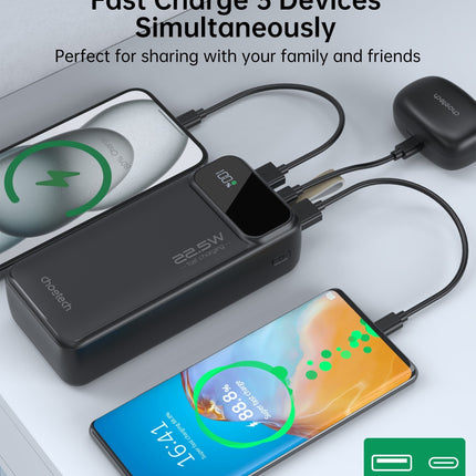 CHOETECH B730 30000mAh Power Bank PD22.5W with Digital Display 10