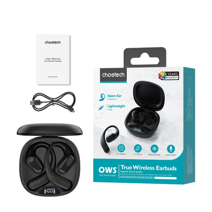 CHOETECH BH-T25 OWS Painless New Concept Bluetooth Earbuds V5.3 TWS Black 3