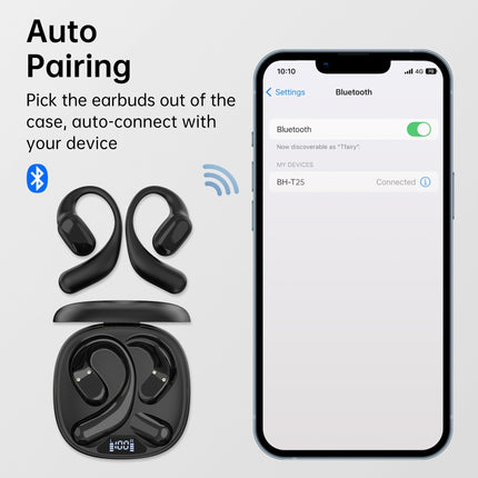 CHOETECH BH-T25 OWS Painless New Concept Bluetooth Earbuds V5.3 TWS Black 7