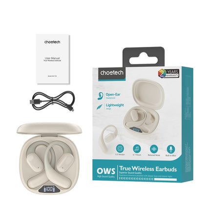CHOETECH BH-T25 OWS Painless New Concept Bluetooth Earbuds V5.3 TWS White 3