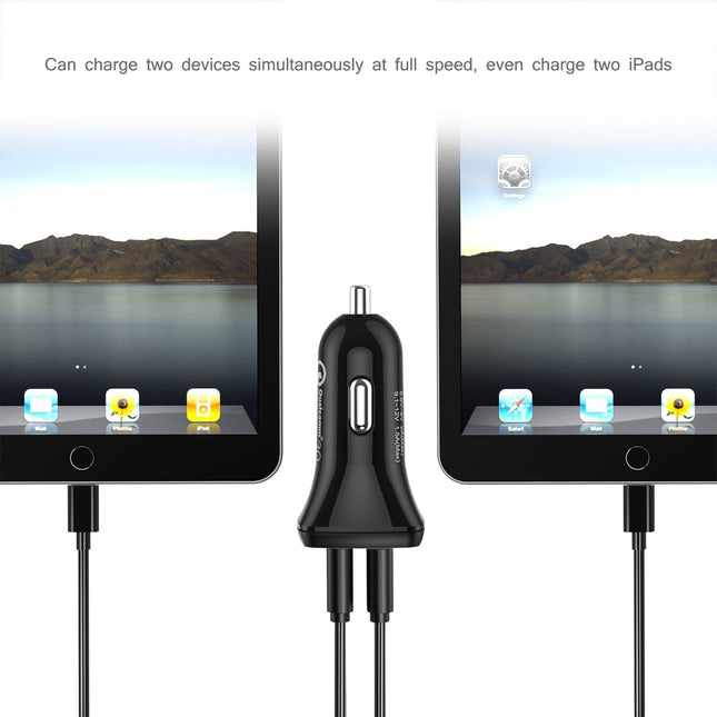 CHOETECH C0051 Quick Charge 3.0 Tech 30W Car Charger 2