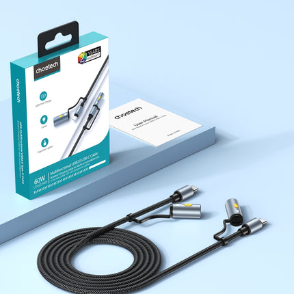 CHOETECH CC1001 Smart PD60W 4-in-1 USB C to C cable 1.2M 8
