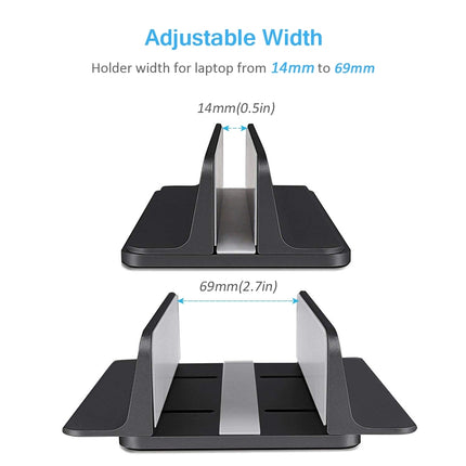 CHOETECH H038-BK Desktop Aluminum Stand With Adjustable Dock Size for Laptops and Tablets 2