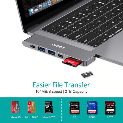CHOETECH HUB-M14 USB-C  7 in 1 Expand Docking Station Hub for MacBook Pro 4