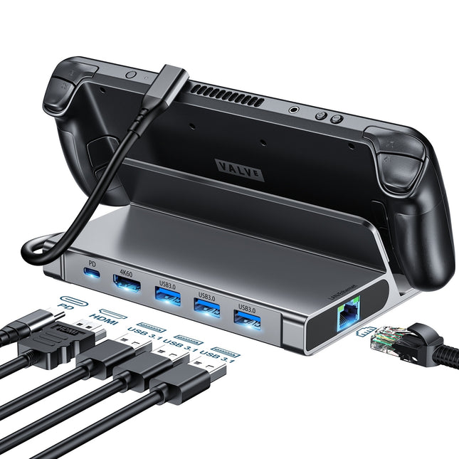 CHOETECH HUB-M50 6-in-1 USB-C 100W Aluminum Steam Deck Docking Station 2