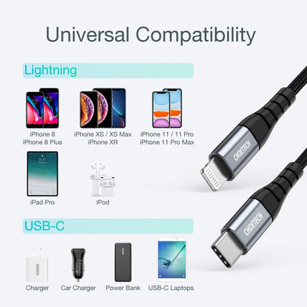 CHOETECH IP0039 USB-C To iPhone MFi Certified Cable 1.2M 7