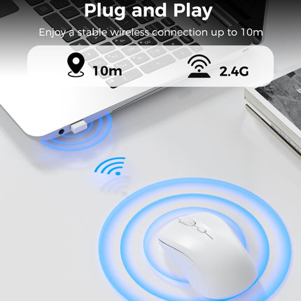 Choetech KB-002-WH single-mode 2.4G wireless mouse, white 5