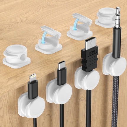 CHOETECH MCC001-WH 6 Pack Professional grade Magnetic Lock Cord Holder Clips White 2