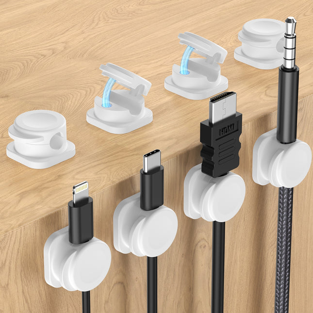 CHOETECH MCC001-WH 6 Pack Professional grade Magnetic Lock Cord Holder Clips White 2