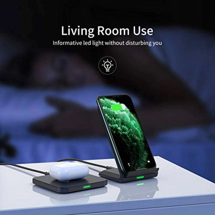 CHOETECH MIX00087 (T524S+T511S) Qi 10W/7.5W Fast Wireless Charging Stand and Pad 8