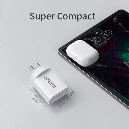 CHOETECH MIX00109 USB-C PD 20W AC Charger Adapter 2-Pack White 5