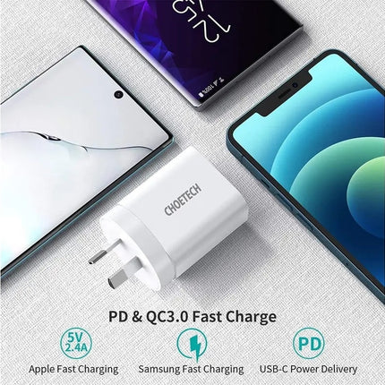 CHOETECH MIX00109 USB-C PD 20W AC Charger Adapter 2-Pack White 6