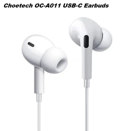 Choetech OC-A011 USB-C In-Ear Headphones 1.2m - White 2