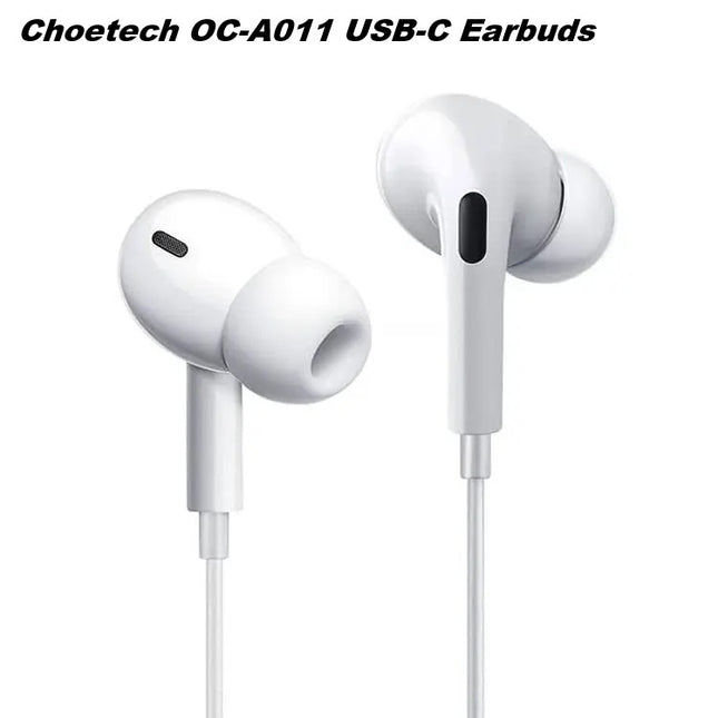 Choetech OC-A011 USB-C In-Ear Headphones 1.2m - White 2