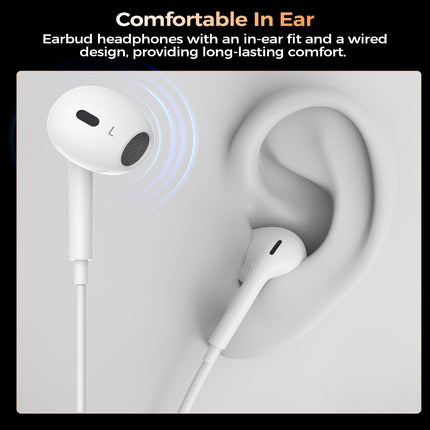 Choetech OC-A016 3.5mm lateral in ear Stereo sound Wired Headphones White 8