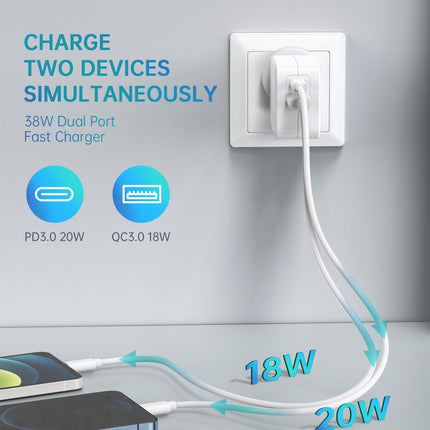 CHOETECH PD5002 QC3.0 18W + PD 20W Fast Charger 6