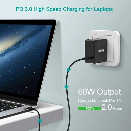 CHOETECH Q4004 60W PD 3.0 Type-C Fast Charging Foldable Adapter USB-C Charger 3