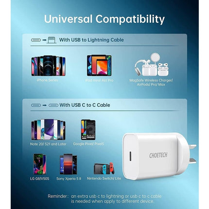 Choetech Q5004 PD Fast Type C Wall Charger 20W 6