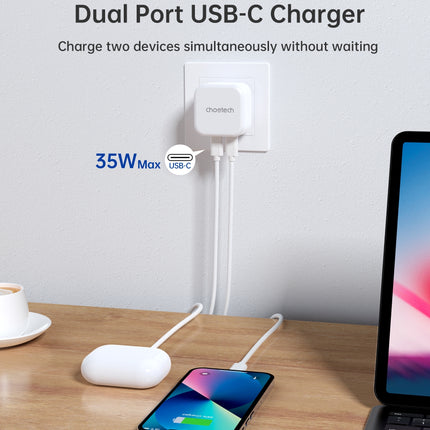 CHOETECH Q5008 PD 35W Dual USB-C Charger 7