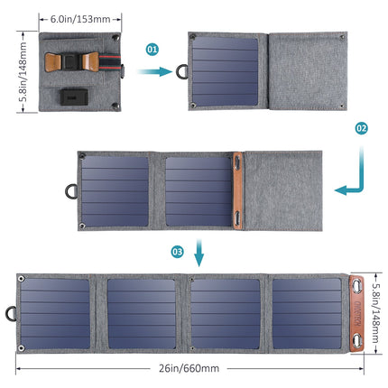 CHOETECH SC004 14W USB Foldable Solar Powered Charger 3